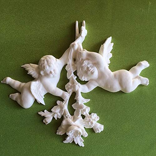 Shabby Chic Beautiful Swag White Furniture Cherub Applique Onlay