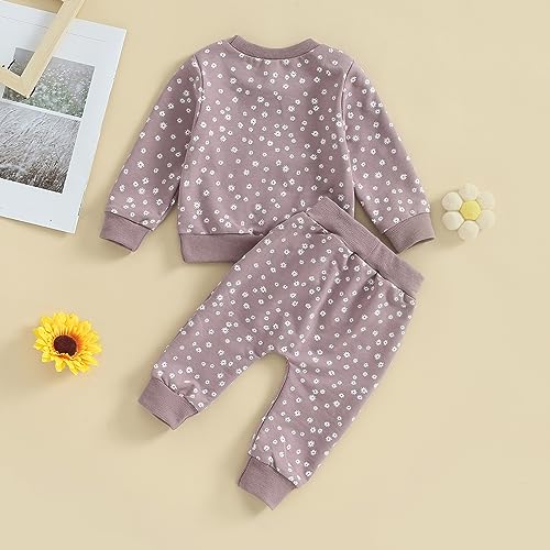 Newborn Baby Girl Clothes Daisy Outfit Long Sleeve Sweashirt Tees Tops Pants Infant Toddler Girl Fall Winter Clothes3