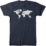 Trunk Candy Men's World Map Premium Tri-Blend T-Shirt (Vintage Navy, Large)