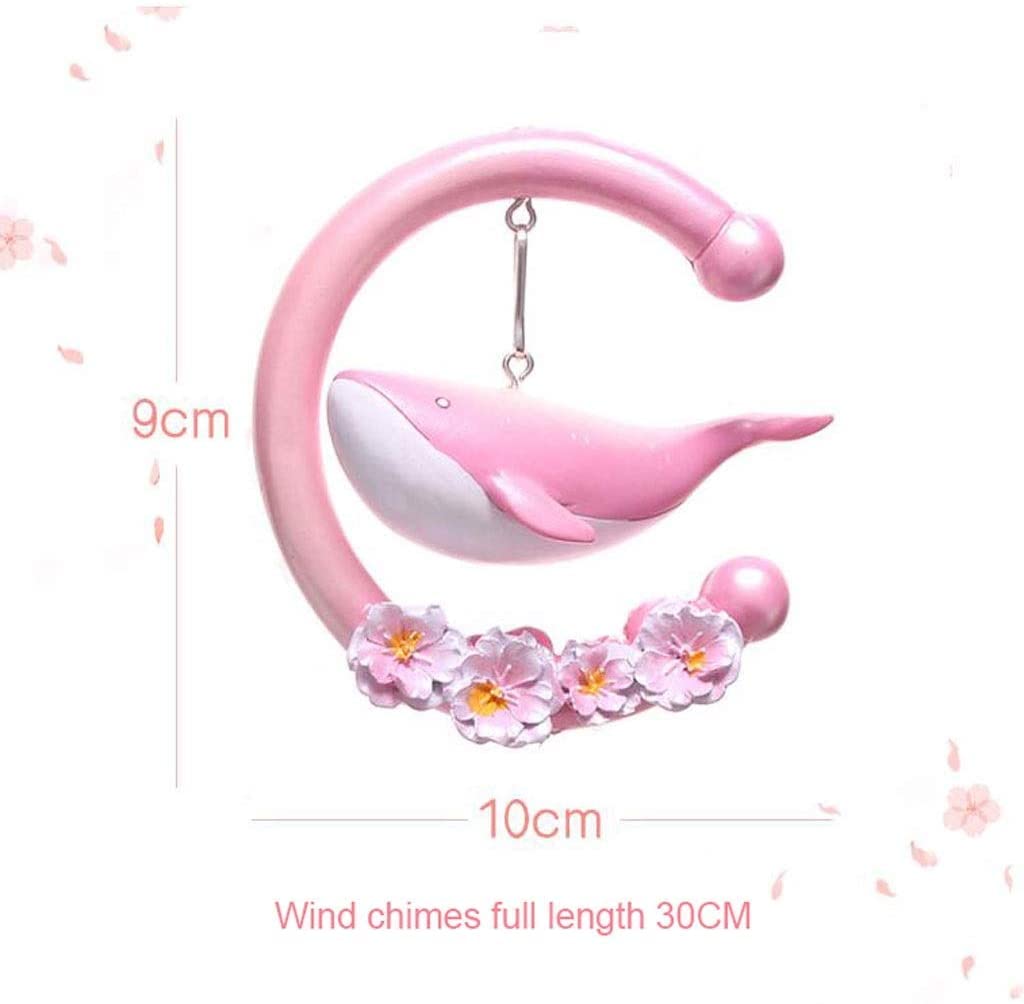 Carillón Viento Campanillas De Viento Creativas para Niñas, Colgante Pequeño Y Fresco para Dormitorio, Decoración Adornos para Balcón Curativos Ballenas Decorativo(Pink)