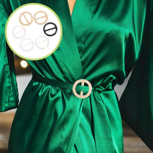 Image of 6 Pcs Round T-Shirt Clips 1.37 Inch Clothes Corner Knotted Buckles for Summer Shirts Scarves Fashion Scarf Clip Rings Decoration
