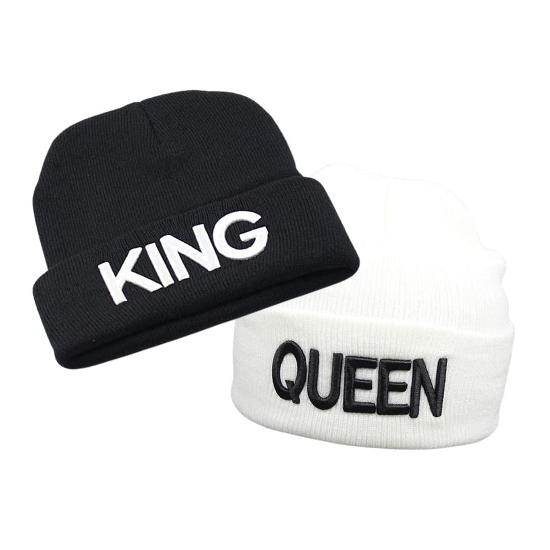 King And Queen Beanies For Couples, Matching Beanies For Couples, King And Queen Hats Gift For Couples Weekend Trip, Anniversary.