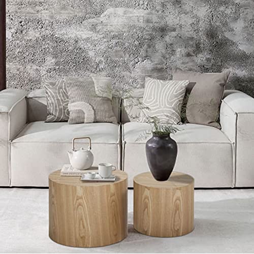 KEVINSPACE Nesting Coffee Table Set of 2 Wood Color