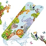 SHUCHING Badewannenmatte Kinder rutschfest, 100 X 40 cm Badematte Kinder Badewanne, Antirutschmatte Badewanne Baby für Badezimmer Maschinenwaschbar, Cartoon-Tiere