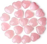 QINJIEJIE 20PCS Healing Crystal Hearts - Rose Quartz, Amethyst, Carnelian Polished Pocket Stones for Reiki, Chakra, Meditation & Gifts