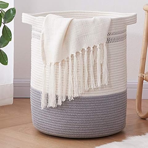 OIAHOMY Laundry Basket-Cotton Rope Basket Large Storage Basket Cover