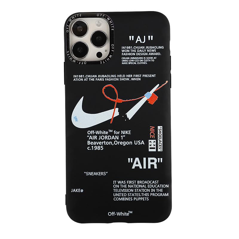 Genérico Funda para iPhone 11, Diseño Off-White Carcasa Protectora Deportiva, (Negro)