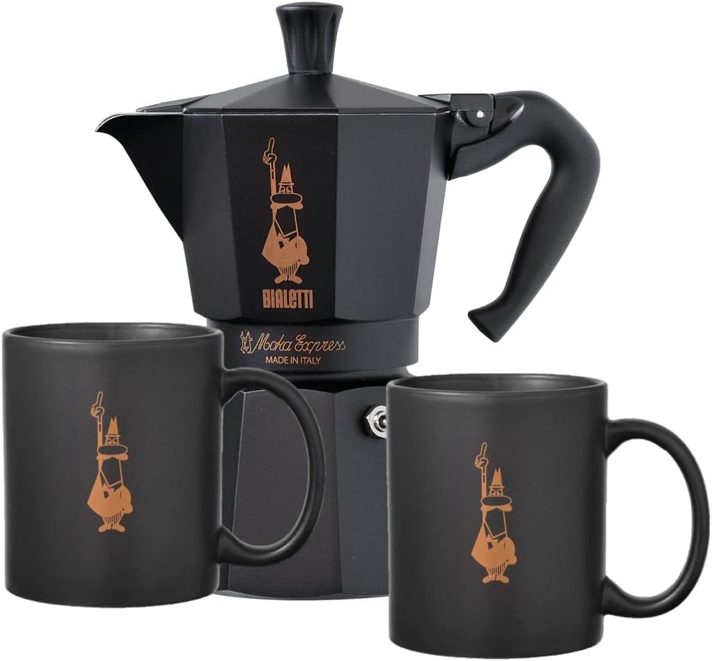 Bialetti SET MOKA 6 XIC e 2 COPOS ESPRESSO PRETA, Modelo: 3539
