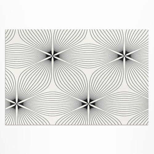 Tapis extérieur vinyle 100x150 cm durable et résistant aux UV style fleuri chic - 2