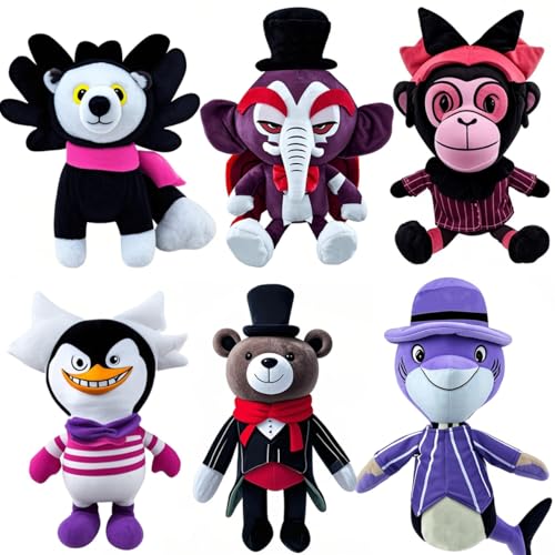 YUNRANZI Plush, 10 inch Animal Plushies Toy Soft Stuffed Figure Doll for Kids Adults Birthday Christmas (6 PCS)