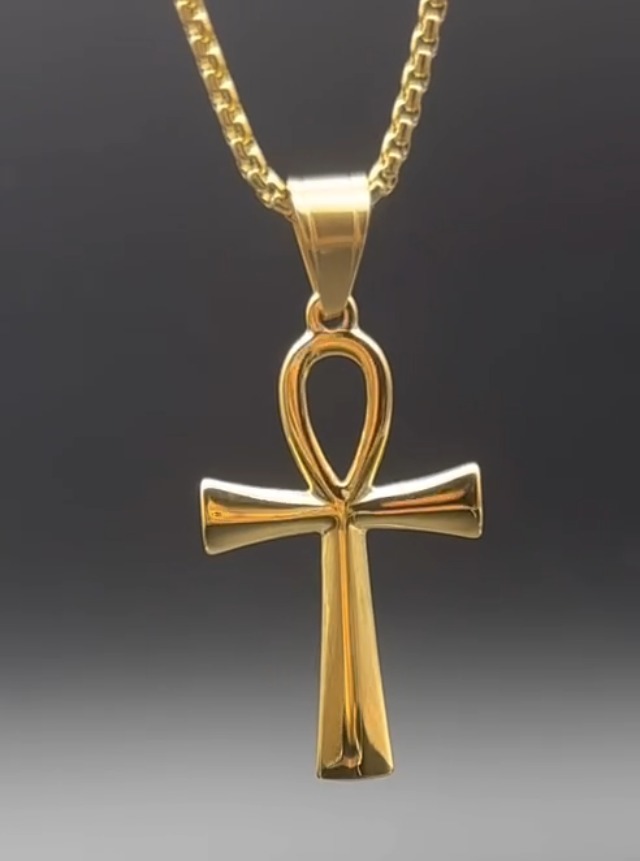 LINLINCHIC Stainless Steel Coptic Ankh Cross Religious Necklace