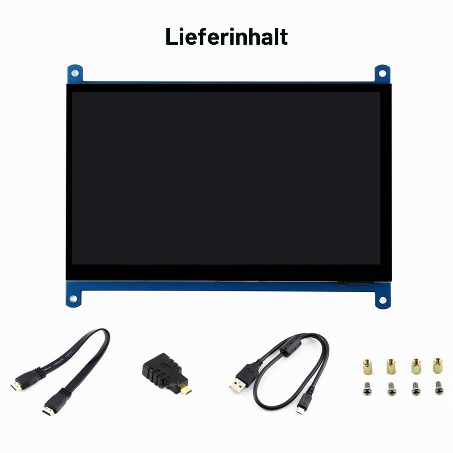 Waveshare 7inch HDMI Control Panel Display Capacitive Touch LCD 1024×600 Resolution IPS Screen Latest Version Compatible with Raspberry Pi 5/Pi 4/3B+/Zero W/Mini PC, Monitor 7 Zoll Mini Bildschirm