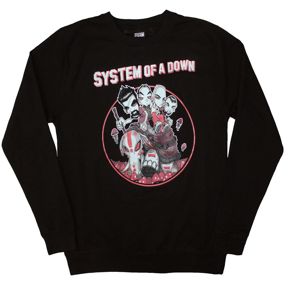 Rock Off officially licensed products System Of A Down Mushroom People Sweatshirt L Black