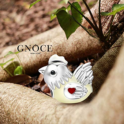 GNOCE Chicken Charm Bead Sterling Silver Diligent and Hard Working Zodiac Signs Animal Charm Bead Fit Bracelet/Necklace Jewelry Gift for Women Mens2