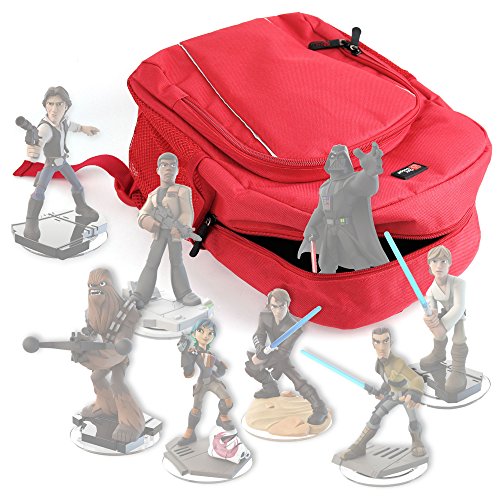 DURAGADGET Mochila Roja para Guardar Organizar Las Figuritas Disney Infinity 3.0: Star
