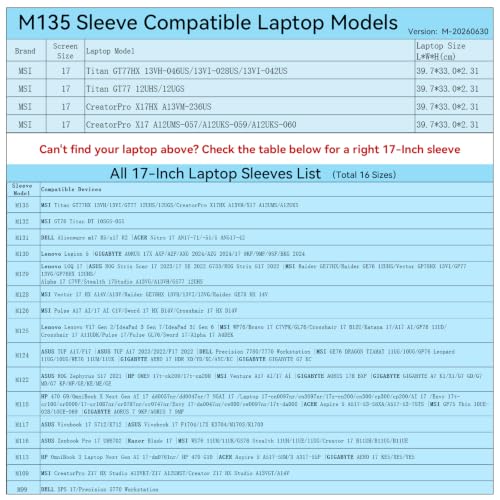 Image of Smatree M135 Hard Protective 17 inch Laptop Sleeve Case for MSI | Compatible for MSI Titan GT77HX /GT77, for MSI CreatorPro X17HX /X17 (X8331)