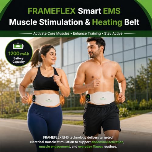 Image of EMS Muscle Stimulator Belt with Heat Therapy for Men & Women