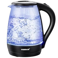 【RAPID BOIL】The fast boil kettle with 2200W takes 3-5 mins to boil a full pot and boil one cup in just 45 seconds so you can enjoy your coffee, tea, or oatmeal in no time 【SAFTY MATERIALS】Our electric kettle is made with the finest quality borosilica...