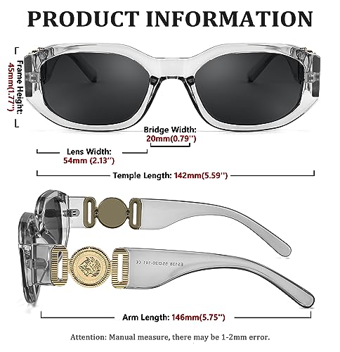 Image of FEISEDY Retro Trendy Rectangle Sunglasses Women Men Narrow Shades B2322 | |Vintage Shades |UV400 Protection |Blocks Glare |Women & Men |Comes With A Storage Case