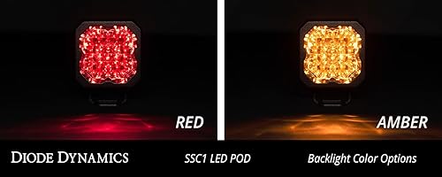 Miniatura 6 de Diode Dynamics Stage Series C1 Sport - Cápsula LED de montaje empotrado blanca (par), inundación con retroiluminación roja