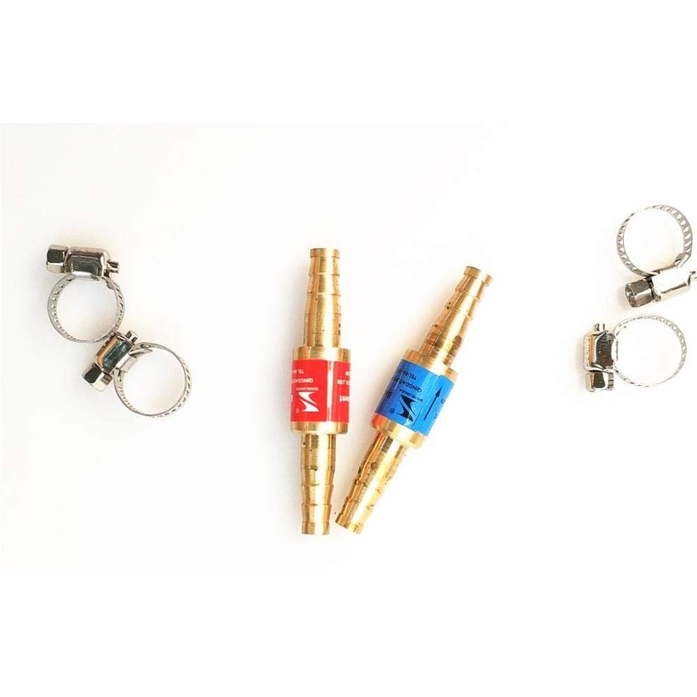 Check Valves Oxygen Acetylene Flashback Arrestor Valve Flame Buster for Pressure Reducer Regulator Gas Cutting Torch for Pipe(OD 6mm)