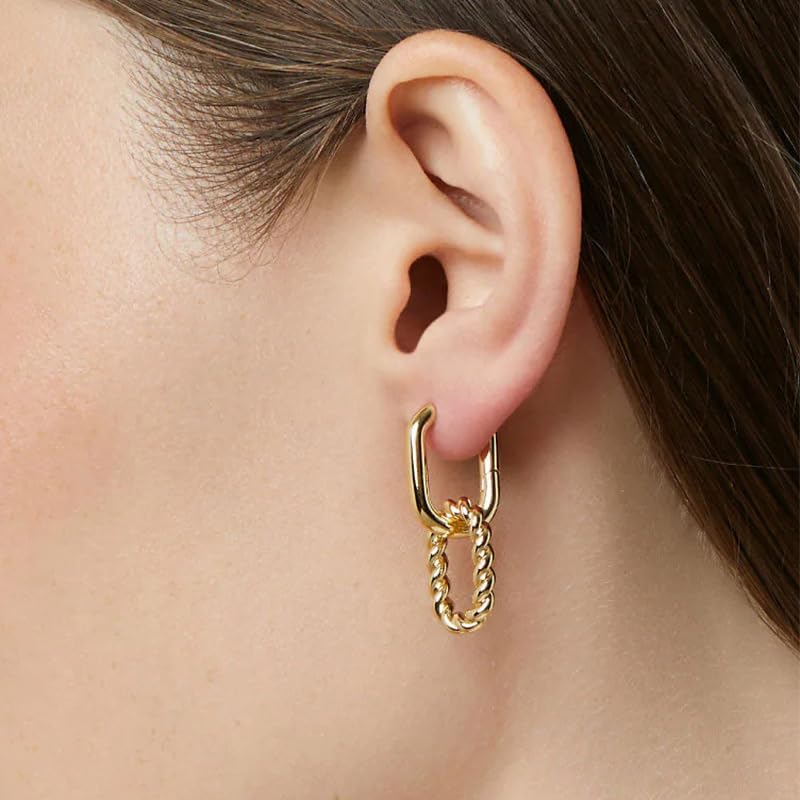 Ada Gemo Double Hoop Earrings For Women Dainty 18K Gold Plated Earrings Hypoallergenic Jewelry Waterproof Hoops Gold Jewelry Gift Ideas image 3