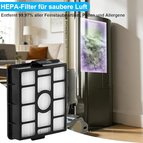 IP3251EUT Filter für Shark PowerDetect Clean & Empty Akku Staubsauger IP3251EUT/IP3225EUT, Kompatibel mit Shark Akku Staubsauger Ersatzteile & Zubehör