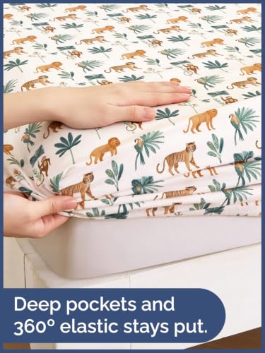 Image of Kids Twin Size Safari Bed Sheets - 3 Piece Kids Safari Sheet Set - Wild Animal Bedding - Ultra-Soft, Cute & Cozy - Breathable & Machine Washable - Adventure Bed Set for Boys, Girls, Teens & Toddlers