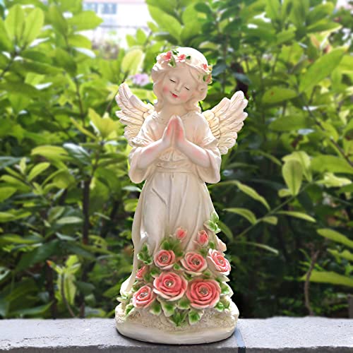 Garden Decor Angel Statue, Outdoor Patio Garden Sculptures & Statues, Solar Yard Decorations Lawn Ornaments Figurines For Outside #TOP1
