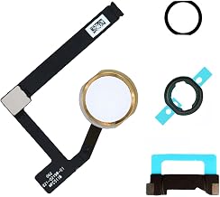 Dedyel Home Button Replacement for iPad mini 5 2019 7.9 inch A2133 A2124 A2125 A2126 Incl Flex Cable Connector -White(Gold Ring)