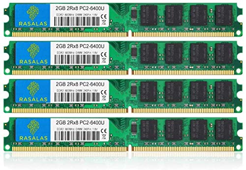 Image of Rasalas DDR2 8GB Kit (4X 2GB) DDR2-800 PC2-6400 Udimm 2RX8 1.8V CL6 240-Pin Non-ECC Unbuffered Desktop RAM Memory