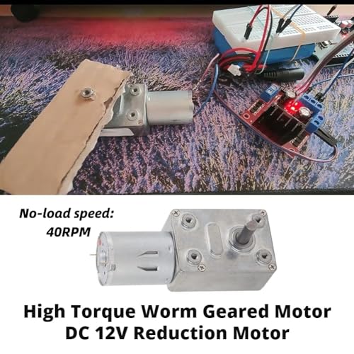Getriebemotor Reversible High Torque Worm Getriebemotor DC 12V Reduktion Motor CW/CCW(40RPM)