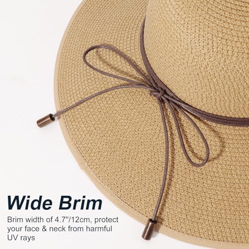 Sombrero de verano de paja grande con ala ancha para mujer miniatura 6