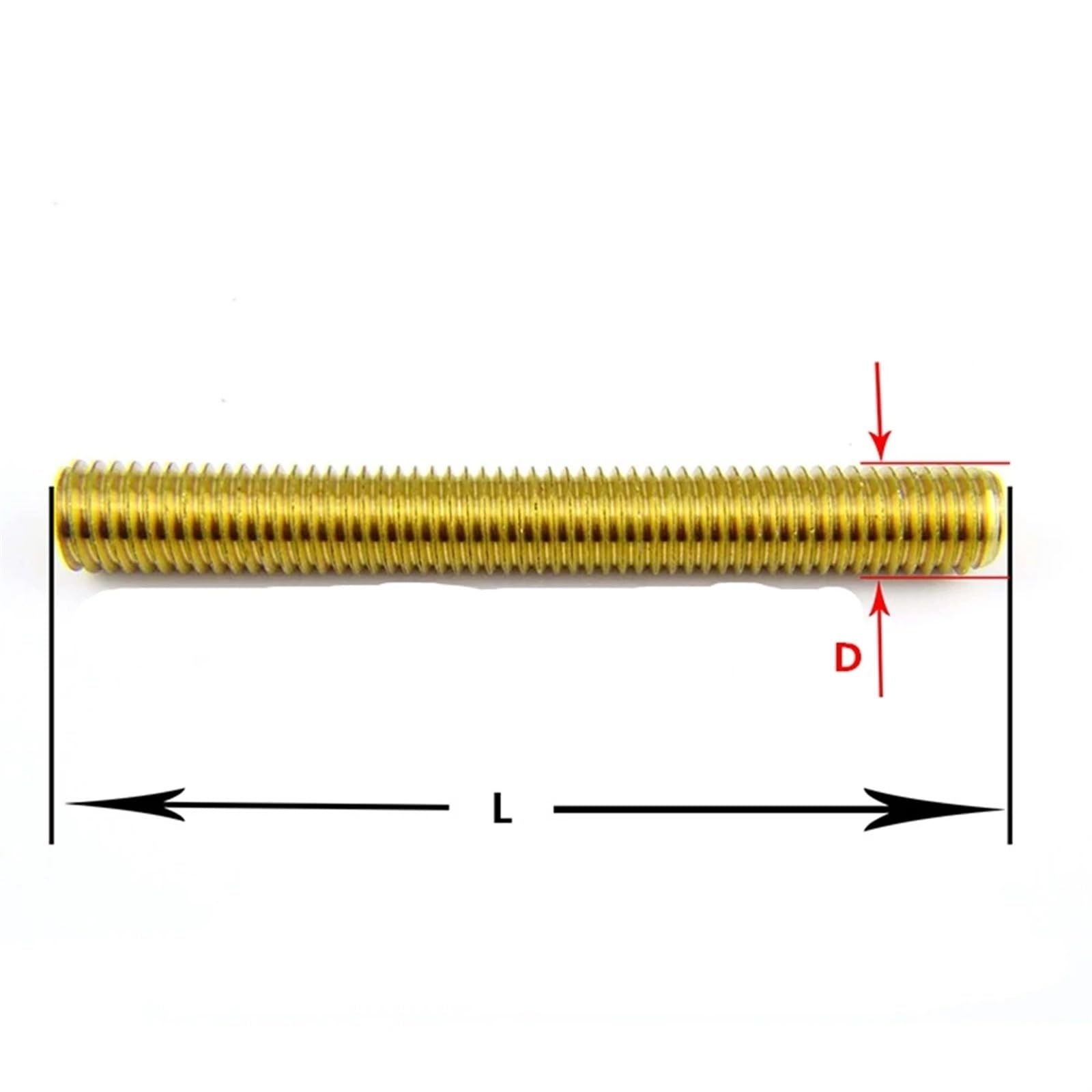 Varilla roscada Varilla roscada de latón M3 M4 M5 M6 M8 M10 M12 M14 M16 L20mm 30 40 50 100mm perno métrico totalmente macizo todos los pernos barra roscados Para Producción Industrial(160mm,M16)
