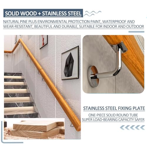 Main courante escalier bois 4m antidérapante pour un appui sûr