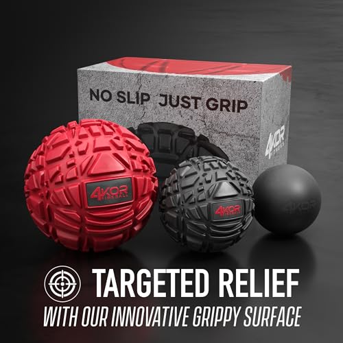 4Kor Fitness 102017-BLACK-1FOAM-$P 4Kor Massage Balls For Physical Therapy - Trigger Point Balls - Muscle Relief For Back, Neck, Shoulder thumb #1