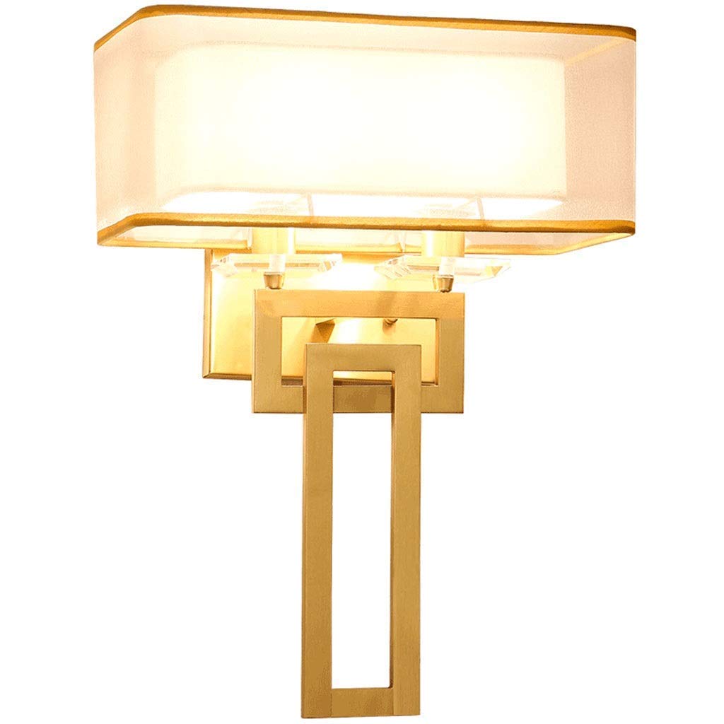 Lampe murale chinoise haut de gamme en laiton véritable pour décoration raffinée