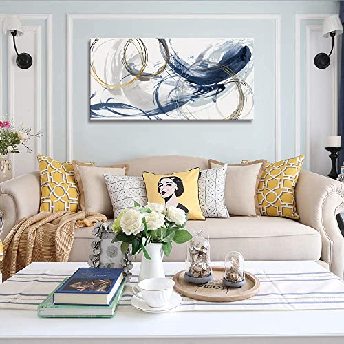 Sxurmtiie Canvas Wall Art Abstract Art Paintings Blue Fantasy Colorful Graffiti On White Background Modern Artwork Wall Decor For Living Room Bedroom Kitchen20 X40 #TOP1