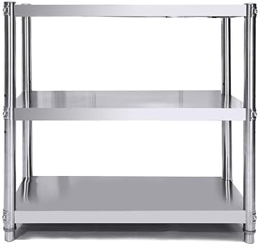 3-Tier Stainless Steel Microwave Oven Rack Heavy-Duty Kitchen Shelf Exceptional Load Capacity 70 cm Perfect for Bakers and Space-Saving Storage Solutions L60cm W40Cm