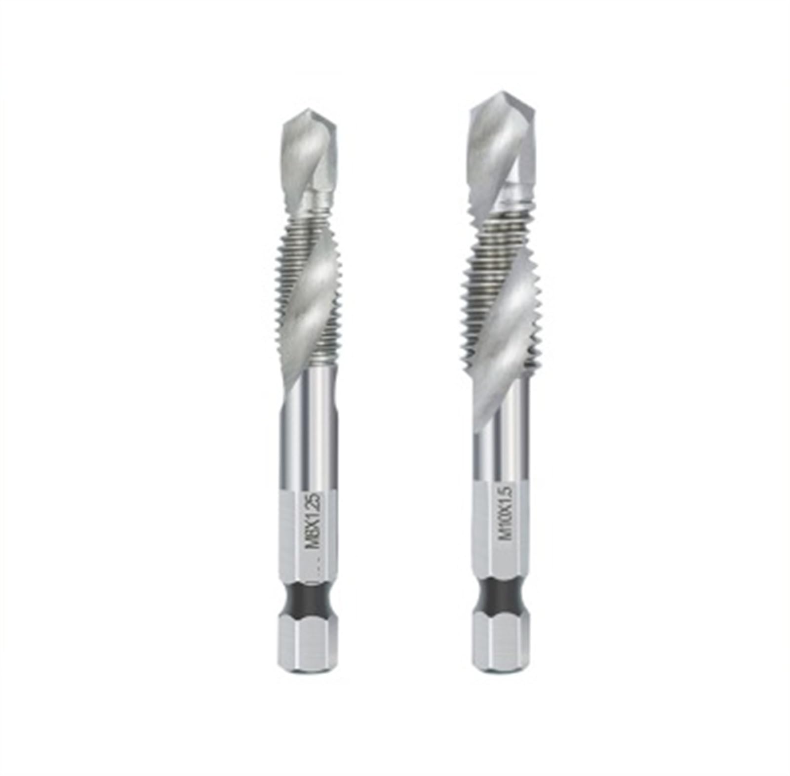 Maschio metrico con Gambo Esagonale, Maschio Combinato e Trapano, Filettatura a Spirale, Maschio a Vite, utensile per Filettatura M3 M4 M5 M6 M8 M10 M12 (Colore: M8 M10, Dimensione: A)