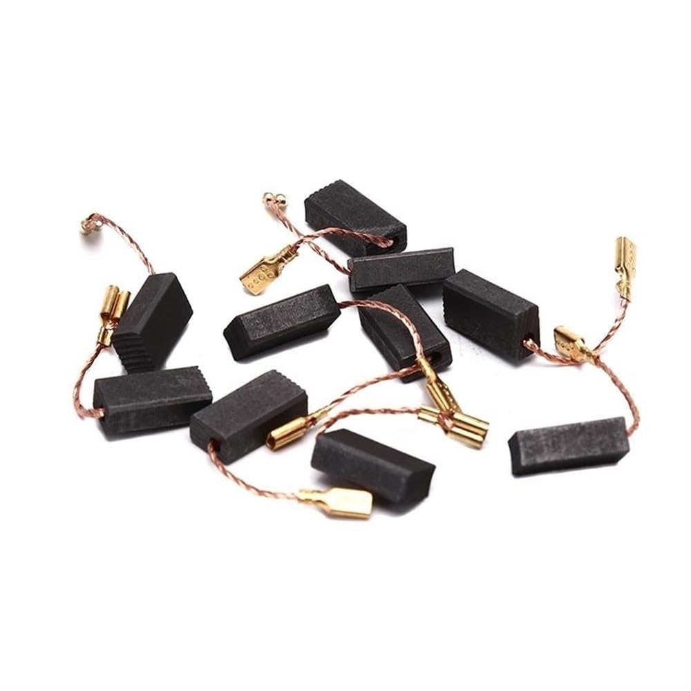 10 szt. szczotek węglowych 15 x 8 x 5 mm do młotka elektrycznego, wiertarki i szlifierki kątowej, trwałe, grafitowe, miedziane, wymienne szczotki do elektronarzędzi