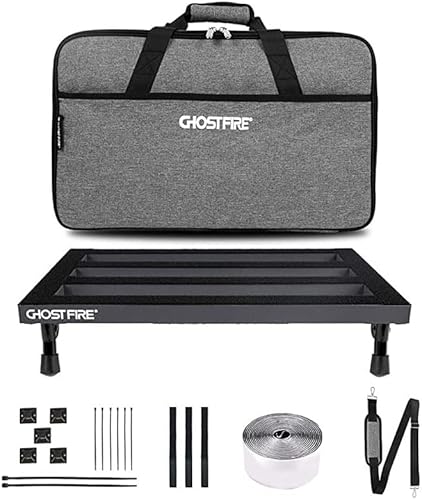 Ghost Fire Guitar Pedal Board Aluminum Alloy 1.76lb Super light Effect Pedalboard 19.8''x11.5'' with Carry Bag,SPL-04