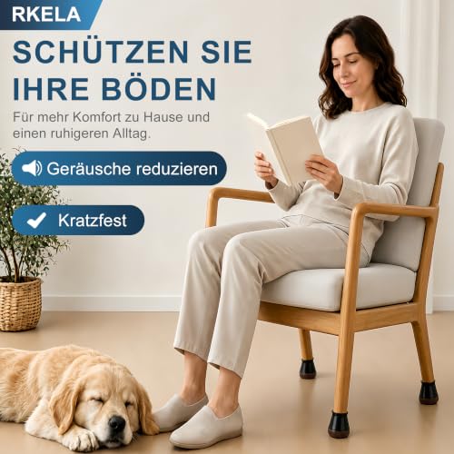 32 Stück Stuhlbeinkappen Rund, Filzgleiter für stühle, Stuhlbeinschoner – Ansicht 2