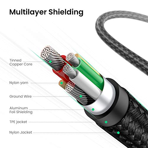 Image of UGREEN 3A 0.5m Zinc Alloy Nylon Braided USB A to Type C Fast Charging Anti-Disconnect Compatible with Galaxy S10 S10e S9 Plus Note 9 8, LG G8 G7 V40 V20 V30, Moto Z Z3, etc