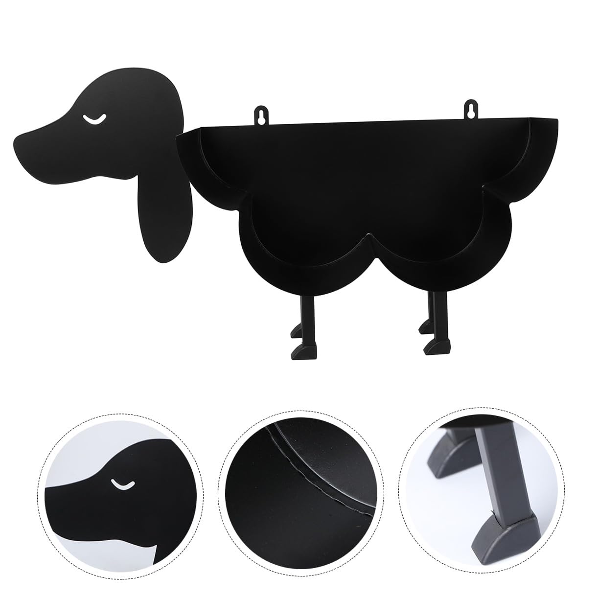 HOMSFOU Portarrollos Diseño de Perro de Hierro Negro de Papel Higiénico Soporte Vertical Base Estable, para Baño de Hotel