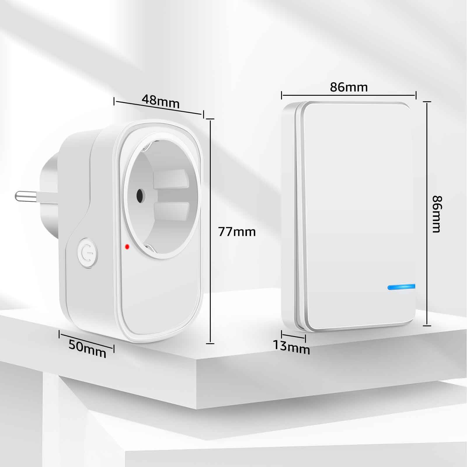 Funksteckdosen mit Fernbedienung,NineLeaf 4 Pack Steckdose mit Fernbedienung，15A/1500W Fernbedienbare Steckdose für Haushaltsgeräte & Weihnachtsdekoration 100m Reichweite, weiß