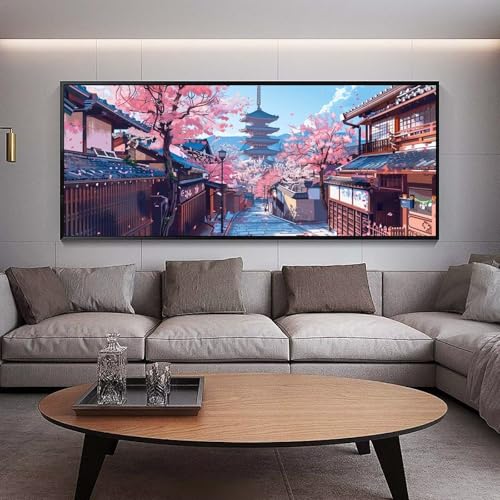 Diamond Painting Adulte Style Japonais XXL | Kit Broderie Diamant Complet Grand Format 120x50 cm