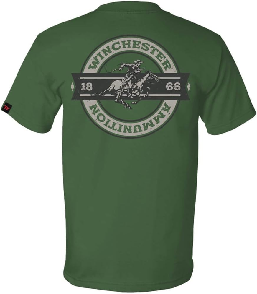 Winchester Official - Legend Collection - Made in the USA Rider Crest Banner Short Sleeve 100% Cotton T-Shirt for Men