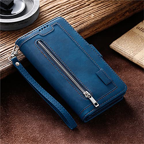 Housse en cuir avec fentes pour cartes et fermeture aimantée iPhone 6 6s bleu