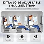 Foot Hammock for Plane Travel 2 PCS Airplane Foot Hammock Portable Airplane Feet Rest with Storage Bag Relaxing Feet and Legs Essential for Long Distance Flights for Men and Women (Black) - Image 4